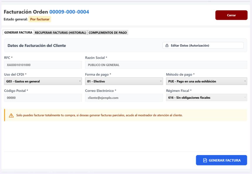 Facturación CFDI 4.0