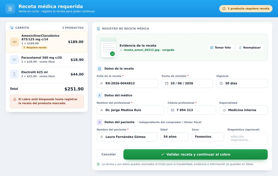 Farmacia · Ingreso de receta