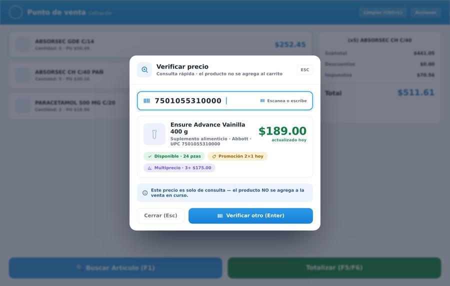 Farmacia · Verificar precio